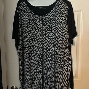 Suzie In The City Black and White Zigzag Blouse